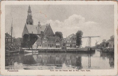 MAASSLUIS - Kom van de Haven met de Ned. Herv. Kerk