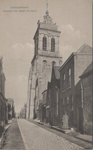 SCHOONHOVEN - Koestraat met Groote Kerktoren