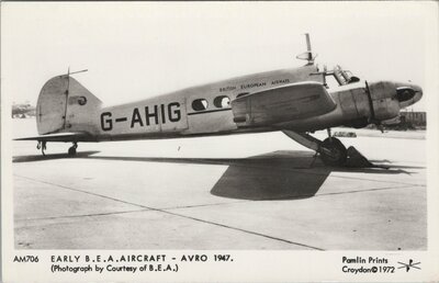EARLY B. E. A. Aircraft - AVRO 1947