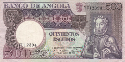 ANGOLA P.107 - 500 Escudos 1973 VF