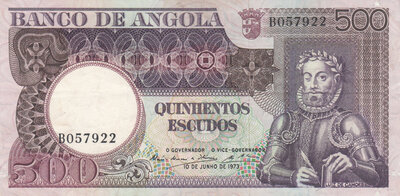 ANGOLA P.107 - 500 Escudos 1973 XF