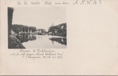 ENKHUIZEN - Haven te Enkhuizen, uit: In vijf dagen Noord Holland door