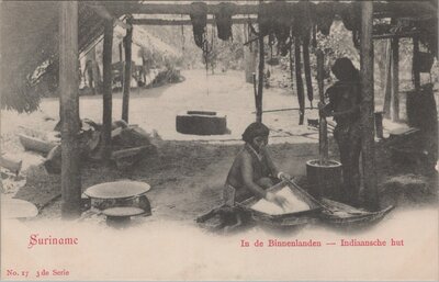 SURINAME - In de Binnenlanden - Indiaansche hut