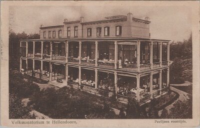 HELLENDOORN - Volkssanatorium te Hellendoorn. Paviljoen voorzijde