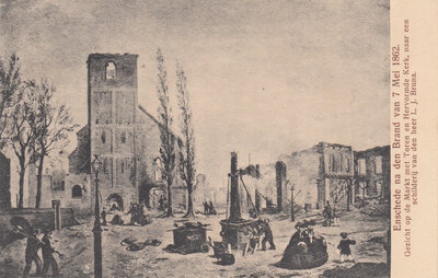 ENSCHEDE - Enschede na den Brand van 7 Mei 1862