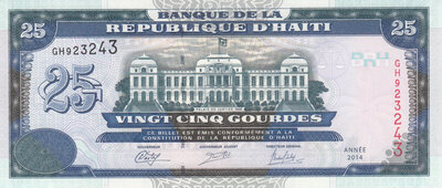 HAITI P.266e - 25 Gourdes 2014 UNC