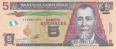 GUATEMALA P.122Aa - 5 Quetzales 2014 UNC