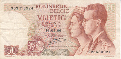 BELGIUM P.139 - 50 Francs 1966 Fine