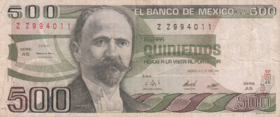MEXICO P.75a - 500 Pesos 1981 aVF