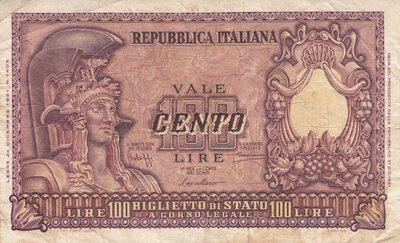 ITALY P.92a - 100 Lire 1951 Fine