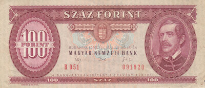 HUNGARY P.174a - 100 Forint 1992 VF
