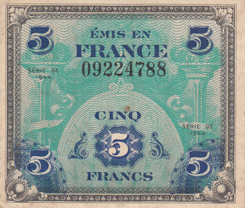 FRANCE P.115a - 5 Francs 1944 XF