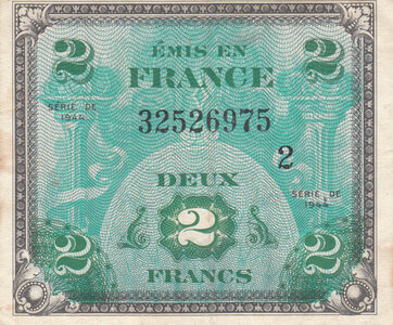 FRANCE P.114a - 2 Francs 1944 XF