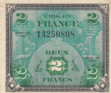 FRANCE P.114a - 2 Francs 1944 XF