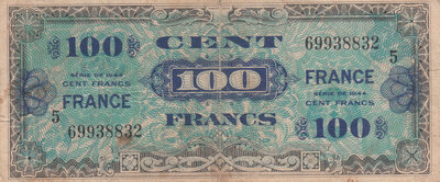 FRANCE P.123c - 100 Francs 1944 Fine