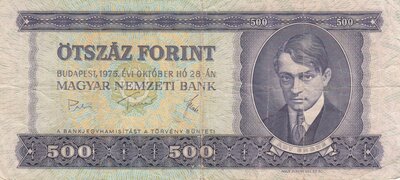 HUNGARY P.172b - 500 Forint 1975 Fine
