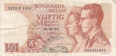 BELGIUM P.139 - 50 Francs 1966 Fine