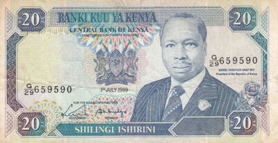 KENYA P.25b - 20 Shillings 1989 Fine