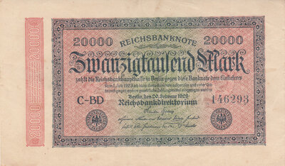 GERMANY P.85b - 20.000 Mark 1923 XF/AU