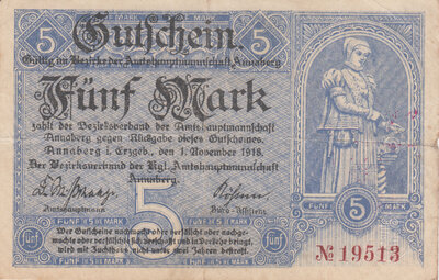 GERMANY G.017.01a - 5 Mark 1918 Annaberg