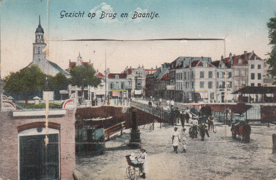 HELLEVOETSLUIS - Gezicht op Brug en Baantje. Uitklapvenster