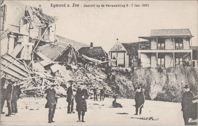 EGMOND A. ZEE - Gezicht op de Verwoesting 6 - 7 Jan. 1905
