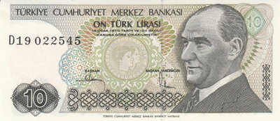 TURKEY P.193 - 10 Lira L.1970 (1982) UNC