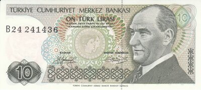 TURKEY P.192 - 10 Lira L.1970 (1979) UNC