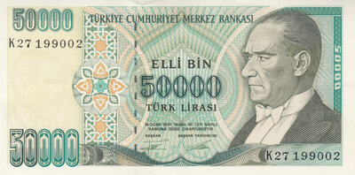 TURKEY P.204 - 50.000 Lira L.1970 (1995) UNC