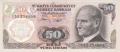 TURKEY P.188 - 50 Lira L.1970 (1976) UNC