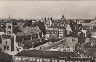 MIDDELBURG - Panorama met R. K. Kerk