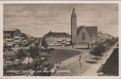 GRONINGEN - Sionskerk met omgeving (Korreweg)