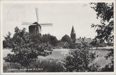 ZEDDAM - Molen met R. K. Kerk