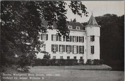 DOORN - Westgevel Huis Doorn 1920-1941.
