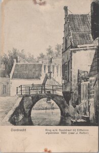 DORDRECHT - Brug a./d. Spuistraat bij Elfhuizen afgebroken 1884
