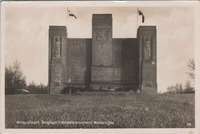 AMERSFOORT - Belgisch Vredesmonument: Achterzijde