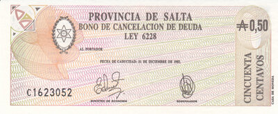 ARGENTINA PS.2611a - 50 Centavos 1987 UNC