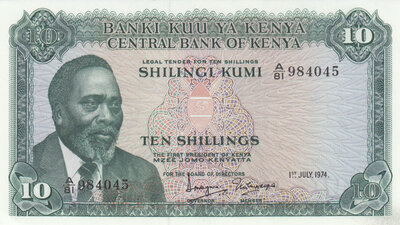 KENYA P.7e -10 Shillings 1974 UNC