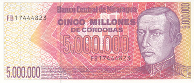 NICARAGUA P.165 - 5000.000 Cordobas ND 1990 UNC
