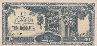 MALAYA M.7c - 10 Dollars ND 1942 XF
