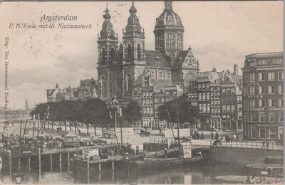 AMSTERDAM - P. H. Kade met St. Nicolaaskerk