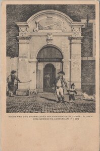 AMSTERDAM - Poort van den voormaligen Voetboogsdoelen, (Singel bij den Heiligeweg) te Amsterdam in 1792