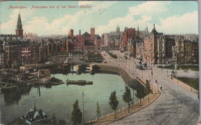 AMSTERDAM - Panorama van af het Centr. Station