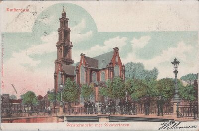 AMSTERDAM - Westermarkt met Westertoren