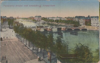AMSTERDAM - Panorama Amstel met Amstelbrug