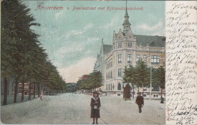 AMSTERDAM - v. Baerlestraat met Rijkspostspaarbank