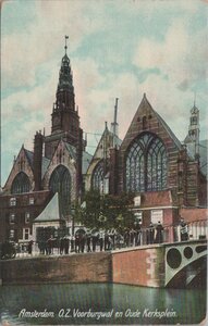 AMSTERDAM - O. Z. Voorburgwal en Oude Kerksplein