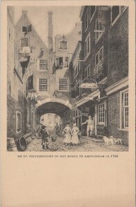 AMSTERDAM - De St. Pieterspoort op het Rokin te Amsterdam in 1796