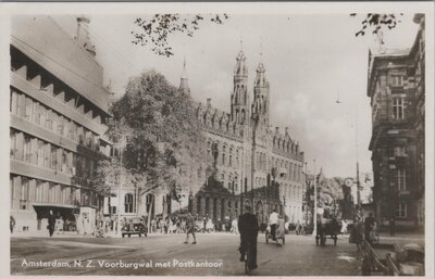 AMSTERDAM - N. Z. Voorburgwal met Postkantoor