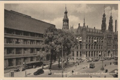 AMSTERDAM - N. Z. Voorburgwal met Postkantoor